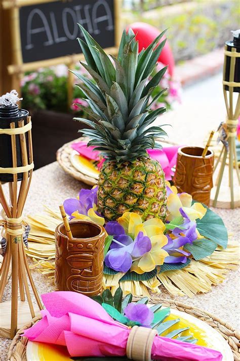 luau party theme decorations|inexpensive luau decorations.